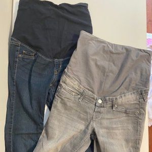 2 Maternity Jeans in blue & grey, Size US 6